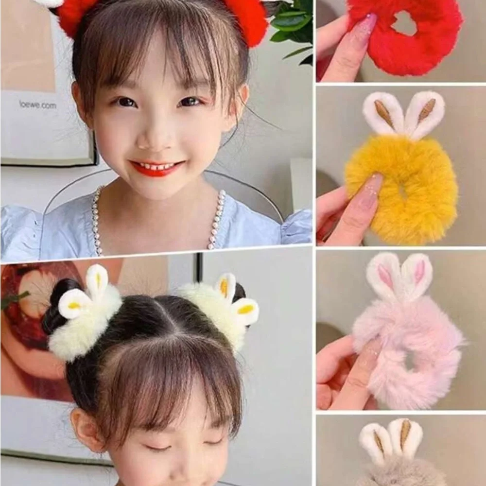 Colorful Bunny Ear Hair Ties Set (10 pieces)
